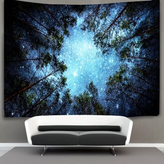 Boho Decor Forest Starry Tapijt Muur Opknoping Bos Galaxy Night Sky Muur Tapestrys Voor Dorm Woonkamer Slaapkamer Decor India 150x100cm 59x39 duim