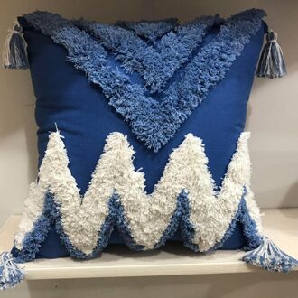 Boho Getuft Met Kwasten Kussensloop Home Decor Marokko Kussenhoes 30*50/45*45Cm Kussenslopen Decoratieve voor Slaapbank A 45x45cm