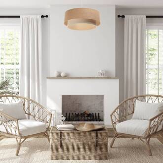 Boho hanglamp, crème/beige, Ø 50 cm, hoogte 21 cm, jute crème, beige