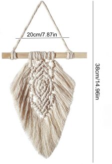 Boho Macrame Muur Opknoping Blad Tapestry Decor Bohemian Kwastje Chic Home Woonkamer Slaapkamer Hoofdeinde Decoratie Accessoires D 1stk