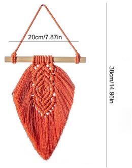 Boho Macrame Muur Opknoping Blad Tapestry Decor Bohemian Kwastje Chic Home Woonkamer Slaapkamer Hoofdeinde Decoratie Accessoires E 1stk