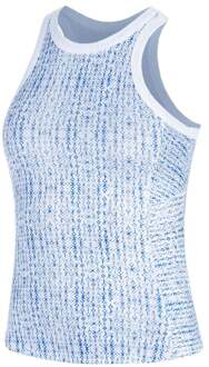 Boho Tile Rib Tanktop Dames-Blauw,Veelkleurig