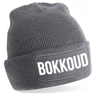 Bokkoud muts - unisex - one size - grijs - apres-ski muts One size