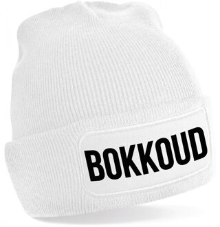 Bokkoud muts - unisex - one size - wit - apres-ski muts One size