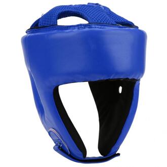 Boksen Helm Voor Mannen Pu Lederen Verstelbare Boksen Hoofd Gear Half-Pack Ponsen Hoofd Guard Sanda Helm Boksen Hoofd bescherming Blauw / S