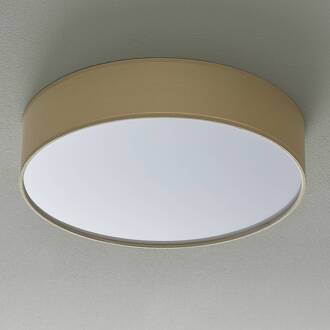 Bol LED plafondlamp met stoffen kap zand, wit