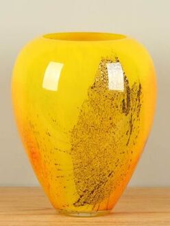 Bol vaas glas Yellow, 32 cm
