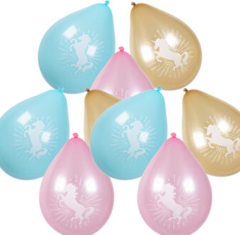 Boland 18x Eenhoorn themafeest ballonnen - ca. 25 cm - Feestversiering en decoraties