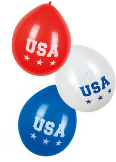 Boland 18x USA themafeest ballonnen 25 cm Amerika versiering - Feestversiering en decoraties