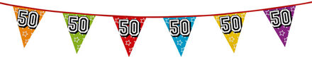 Boland 1x stuks vlaggenlijnen glitters 50 jaar Sarah/Abraham thema feestartikelen