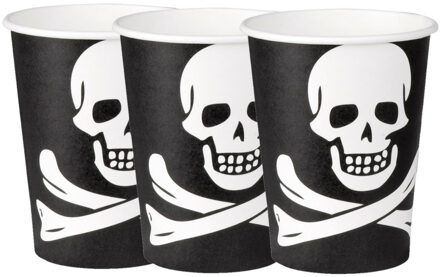 Boland 30x Papieren feestbekers piraten - verjaardag/thema feest - 200 ml
