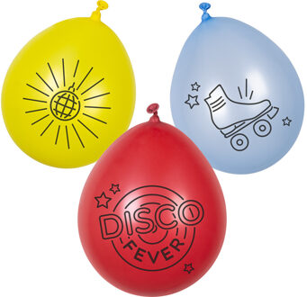 Boland 6x disco ballonnen - ca. 25 cm - Feestversiering en decoraties Multi