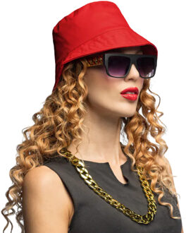 Boland 90s hiphop set - rood - jaren 90 verkleed accessoires