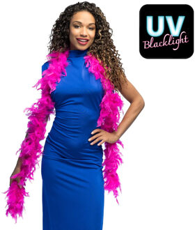 Boland Boa - donkerroze - 180 cm - 75 g - brandvertragend - veren - carnaval - verkleden