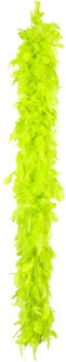 Boland Boa kerstslinger met veren - neon groen - 180 cm - 50 gram - kerstversiering - Kerstslingers