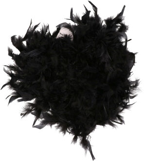 Boland Boa Kerstslinger - zwart - veren - 180 cm - brandvertragend - kerstboomversiering