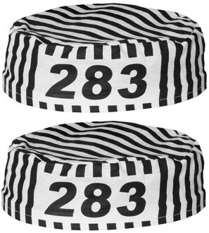 Boland Boevenmuts - 4x - zwart/wit - boef - crimineel - gevangene - voor volwassenen