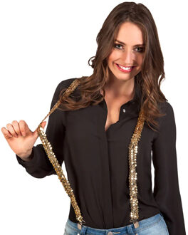 Boland bretels - glitters goud - volwassenen - carnaval - foute party
