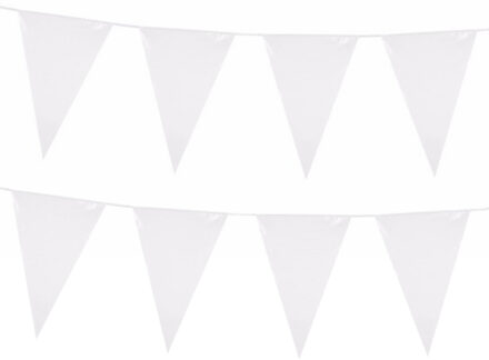 Boland Bruiloft Vlaggenlijn XXL - 2x - wit - 10 meter - feestdecoratie