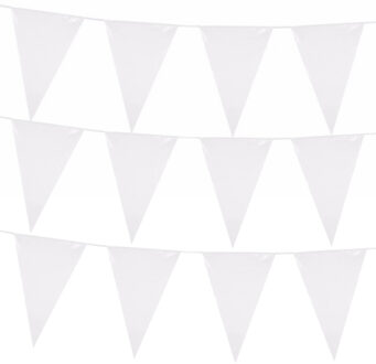 Boland Bruiloft Vlaggenlijn XXL - 3x - wit - 10 meter - feestdecoratie