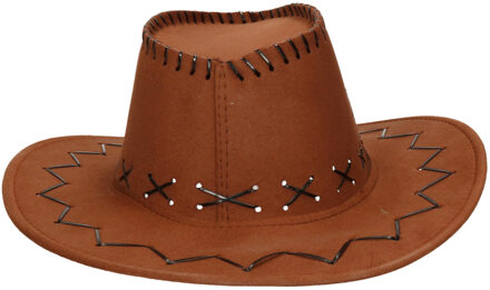 Boland Bruine cowboyhoed Elroy lederlook voor volwassenen