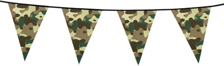 Boland Camouflage vlaggenlijn - 6 meter - kunststof - leger thema - vlaggetjes