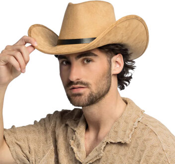 Boland Carnaval Cowboy hoed Bronco - beige - volwassenen - Western