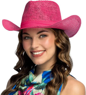 Boland Carnaval Cowboy hoed - roze - volwassenen - Western - themafeest