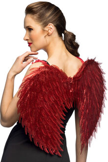 Boland Carnaval/halloween verkleed engelen Glam vleugels - rood - 55 cm - dames