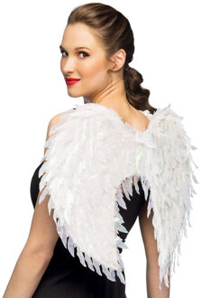 Boland Carnaval/halloween verkleed engelen Glam vleugels - wit - 55 cm - dames