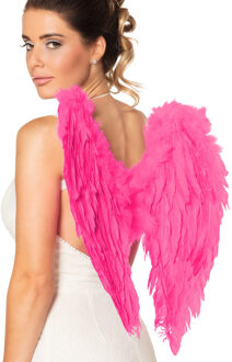 Boland Carnaval/halloween verkleed engelen vleugels - roze - 50 cm - dames