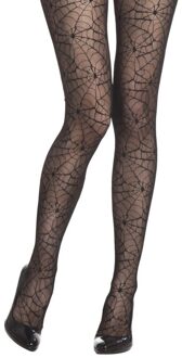 Boland Carnaval/Halloween verkleed panty met spinnenwebben - zwart - voor dames - heksen