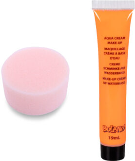 Boland Carnaval schmink - Oranje - met grimeer sponsje - Gezicht/lichaam - 19 ml - kind/volwassenen