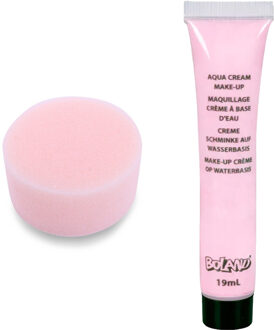 Boland Carnaval schmink - Roze - met grimeer sponsje - Gezicht/lichaam - 19 ml - kind/volwassenen