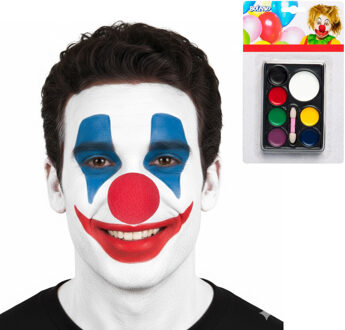 Boland Carnaval Schminkset Clown - verkleed schmink - incl clownsneus - themafeest