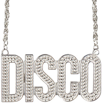 Boland Carnaval/verkleed accessoires Disco/eigties/seventies sieraden - ketting - zilver - kunststof
