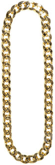 Boland Carnaval/verkleed accessoires Gangster/pimp sieraden - schakel ketting - goud - kunststof