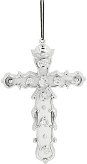 Boland Carnaval/verkleed accessoires Non/priester/dominee/monnik - ketting met kruis - kunststof - zilver