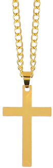Boland Carnaval/verkleed accessoires Non/priester/paus sieraden - ketting met kruisje - goud - kunststof