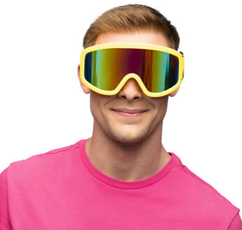 Boland Carnaval/verkleed Apres Ski bril - geel - volwassenen - kunststof - party brillen - wintersport