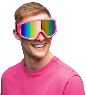 Boland Carnaval/verkleed Apres Ski bril - roze - volwassenen - kunststof - party brillen - wintersport