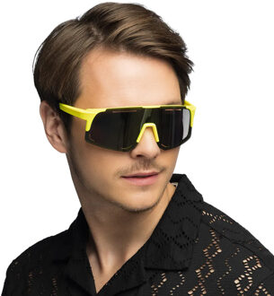 Boland Carnaval/verkleed Apres Ski bril - zwart/geel - volwassenen - kunststof - Apres Ski leraar