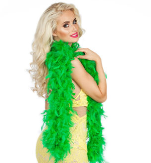 Boland Carnaval verkleed boa met veren - groen - 180 cm - 50 gram - Glitter and Glamour