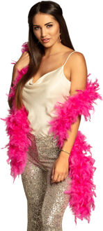 Boland Carnaval verkleed boa met veren - roze - 180 cm - 50 gram - Glitter and Glamour