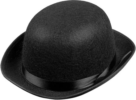 Boland Carnaval verkleed Bolhoed - zwart - polyester - voor kinderen - Engelsman/gentleman