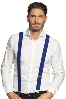 Boland Carnaval verkleed bretels - blauw - volwassenen/heren/dames