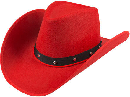 Boland Carnaval verkleed Cowboy hoed Billy Boy - rood - volwassenen - Western thema