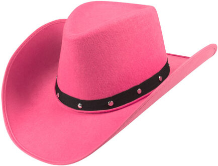 Boland Carnaval verkleed Cowboy hoed Billy Boy - roze - volwassenen - Western thema