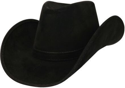 Boland Carnaval verkleed Cowboy hoed Nebraska - zwart - voor volwassenen - Western/explorer thema