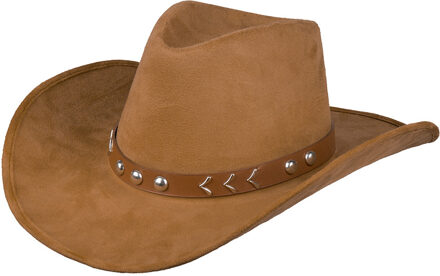 Boland Carnaval verkleed Cowboy hoed Paco - bruin - voor volwassenen - Western/explorer thema